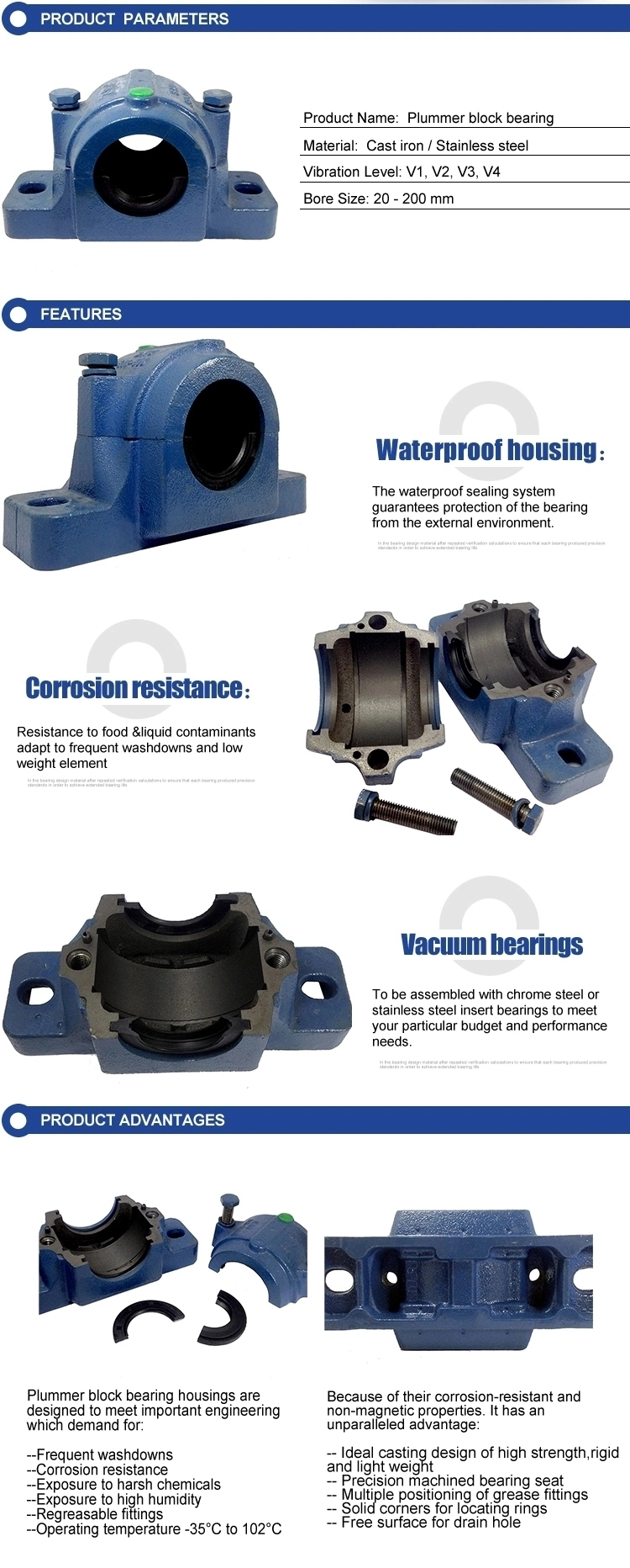 Pillow Block Housing Split Plummer Block Bearing House Sn Series