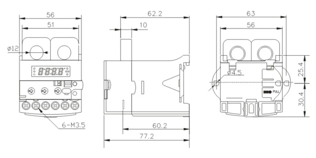 OEM 3.0-30A Electromagnetic Relay Digital Overcurrent Relay Current Control Relay for Motor Protection