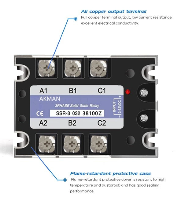 Industrial 3 Phase DC to AC High Power SSR 100A Solid State Relay