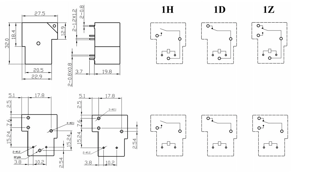 Miniature PCB Relay NNC67E-Z (T90) 30A 40A 4/5 Pins