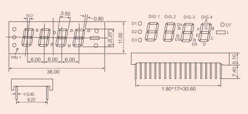 Kwd Series 7-Segment Four Digit LED Displays